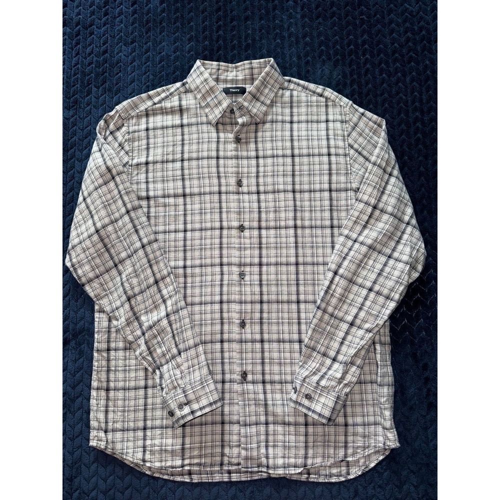 THEORY Men's Irving Long Sleeve Standard Fit Cotton Shirt Ombre Size Large